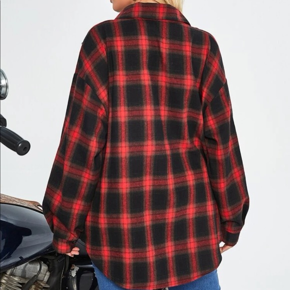 Red and Black Oversized Flannel from Shein 3X - Picture 4 of 10